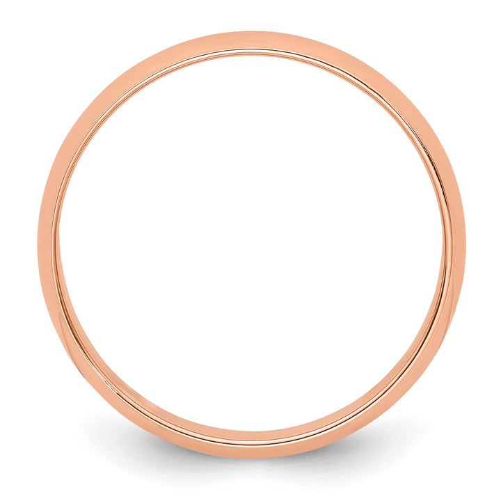 14K Rose Gold 4mm Half Round Wedding Band — Side Profile
