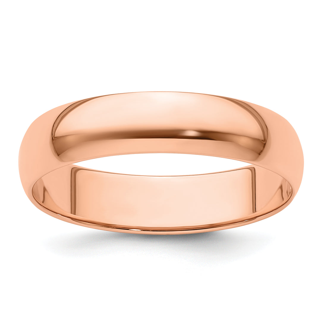 14K Rose Gold 5mm Half Round Wedding Band