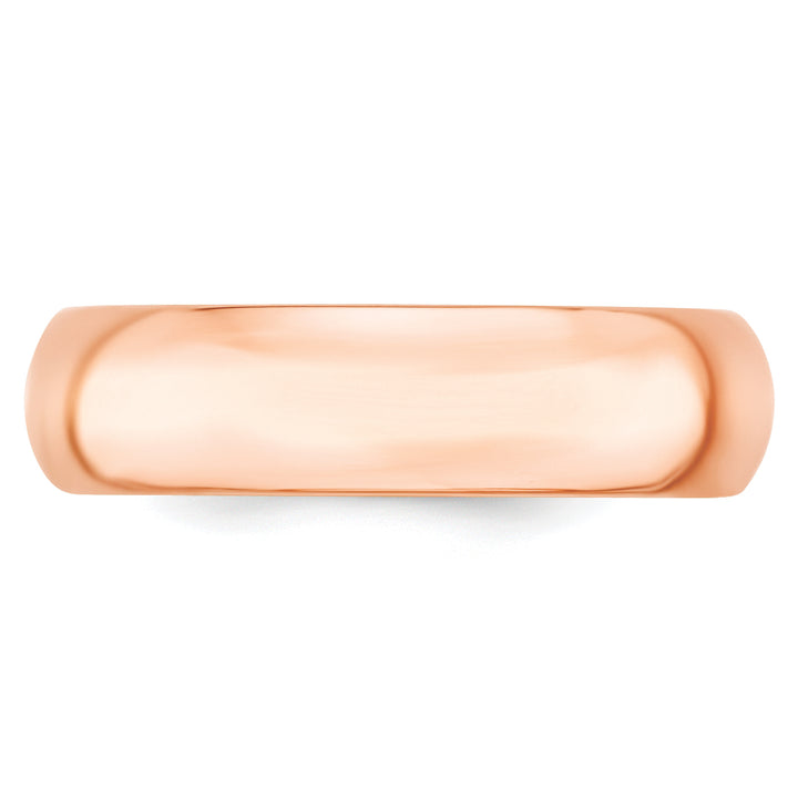 14K Rose Gold 6mm Comfort Fit Wedding Band - Front View