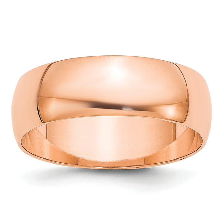 14K Rose Gold 6mm Half Round Wedding Band