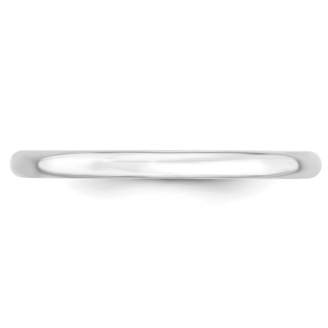 14K White Gold 2mm Comfort Fit Wedding Band - Front View