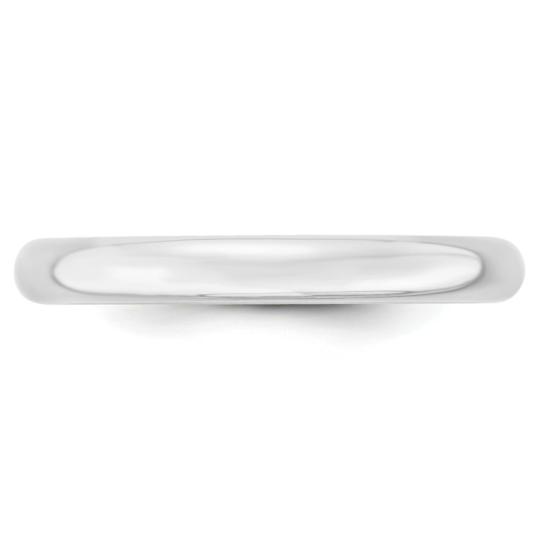 14K White Gold 3mm Comfort Fit Wedding Band - Front View