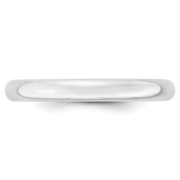 14K White Gold 3mm Comfort Fit Wedding Band - Front View