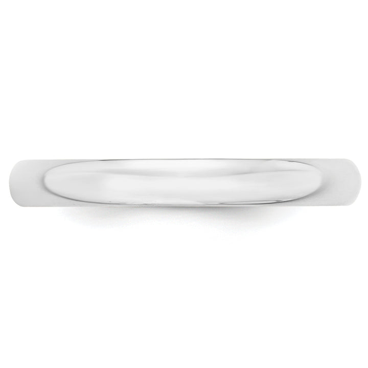 14K White Gold 3mm Half Round Wedding Band — Front View