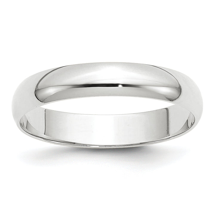 14K White Gold 4mm Half Round Wedding Band
