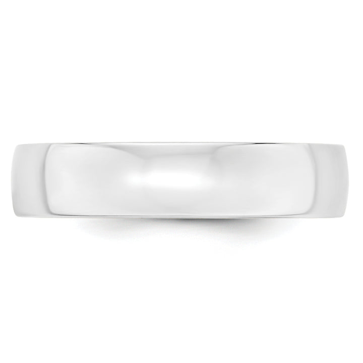 14K White Gold 5mm Comfort Fit Wedding Band - Front View