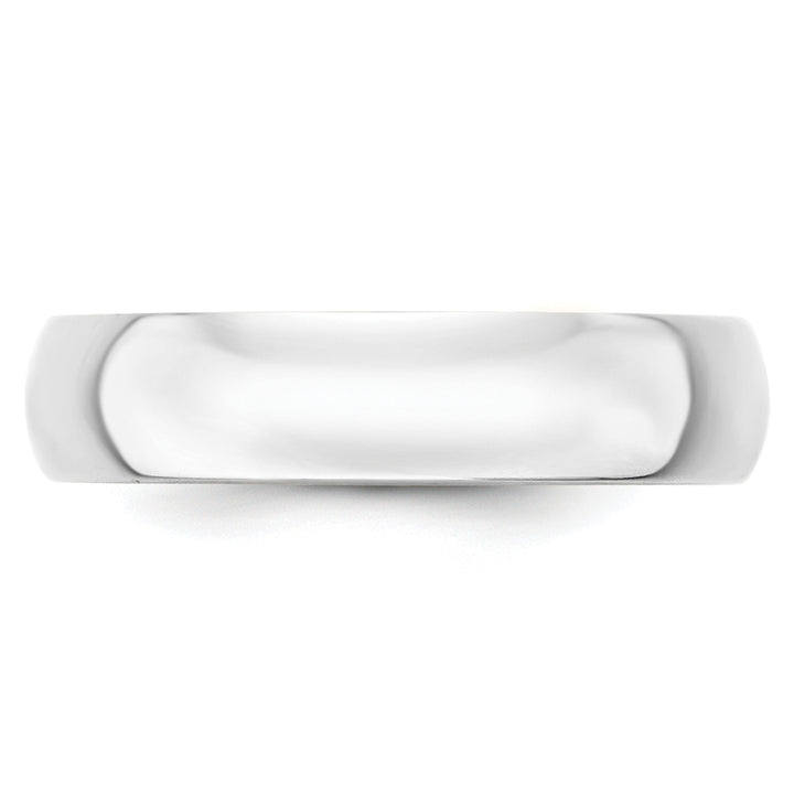 14K White Gold 5mm Half Round Wedding Band — Front View