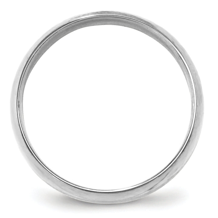 14K White Gold 6mm Comfort Fit Wedding Band - Front View