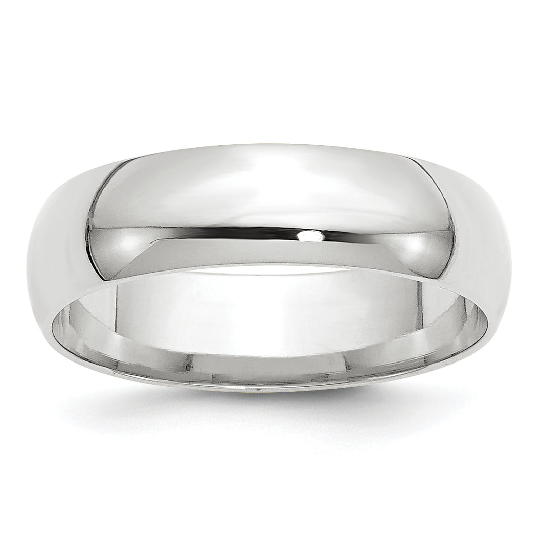 14K White Gold 6mm Comfort Fit Wedding Band