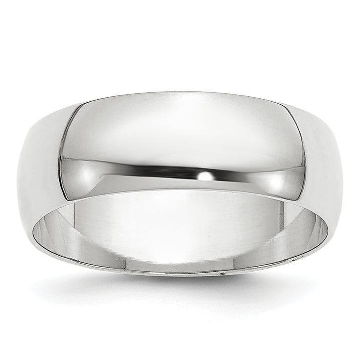 14K White Gold 6mm Half Round Wedding Band
