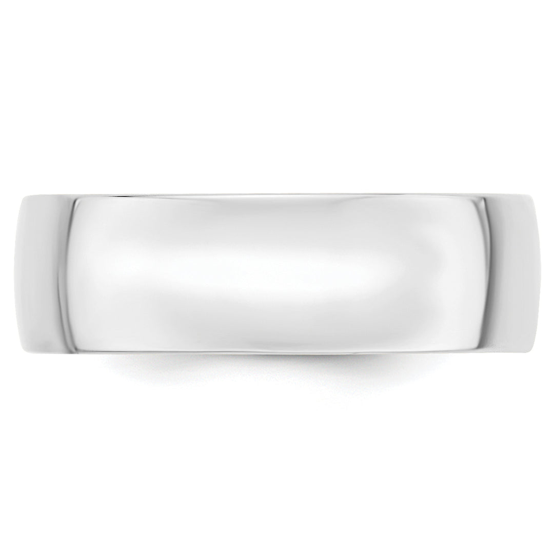 14K White Gold 7mm Comfort Fit Wedding Band - Front View