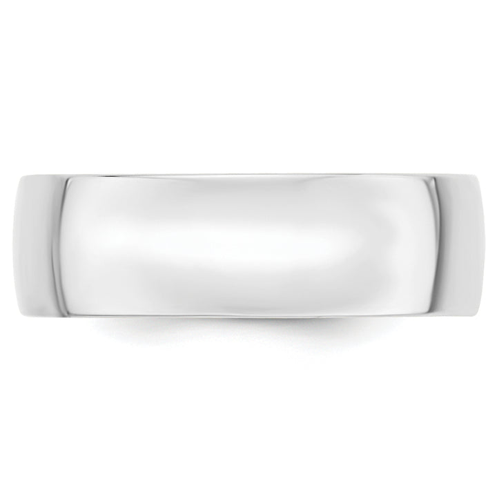 14K White Gold 7mm Comfort Fit Wedding Band - Front View
