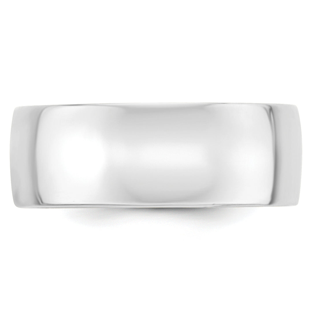 14K White Gold 8mm Comfort Fit Wedding Band - Front View