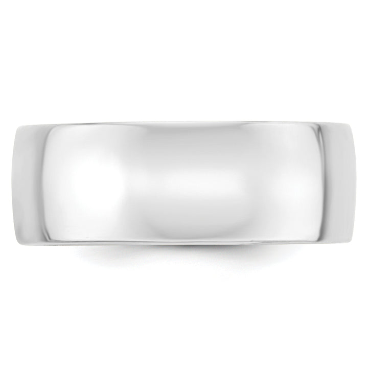 14K White Gold 8mm Comfort Fit Wedding Band - Front View