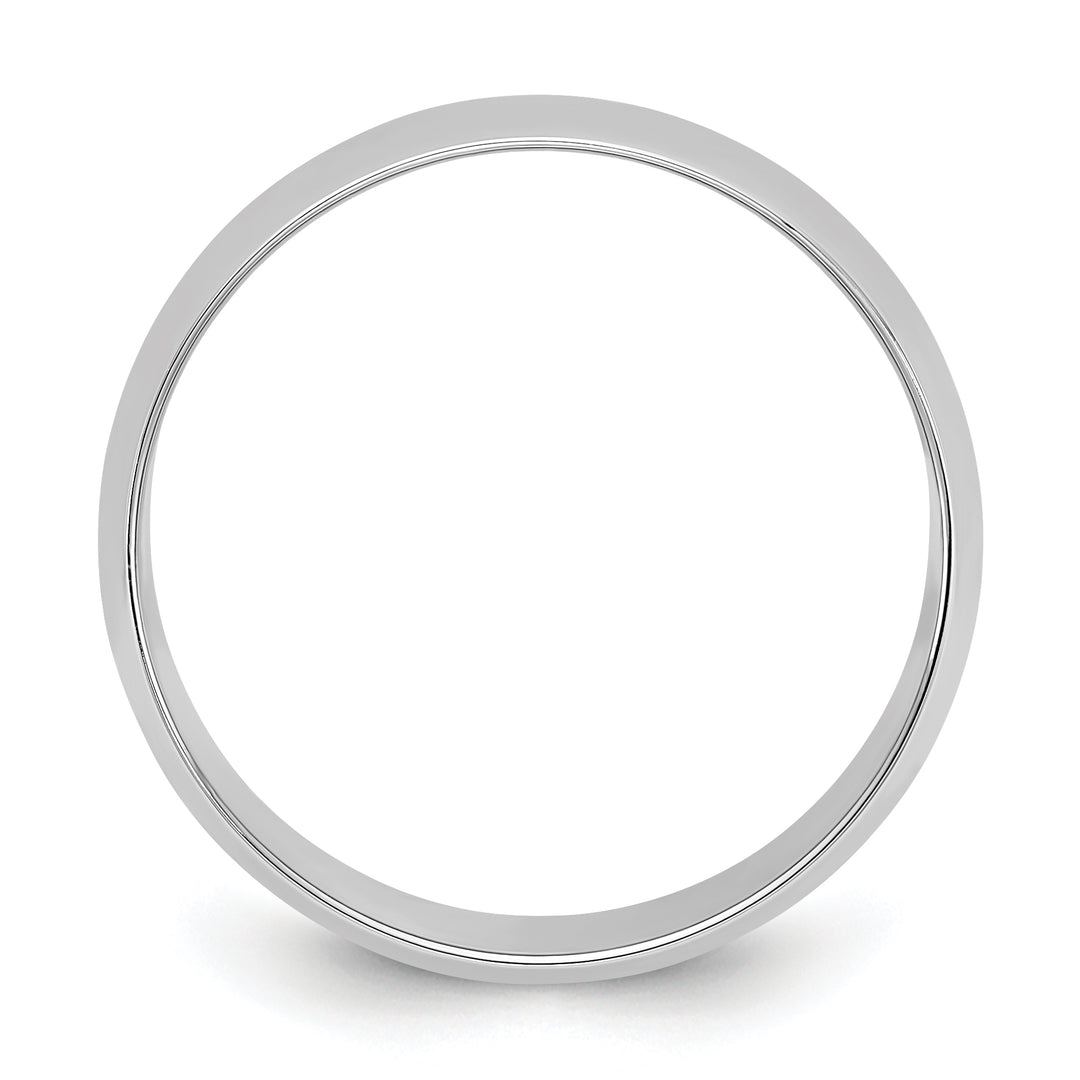 14K White Gold 8mm Half Round Wedding Band — Front View