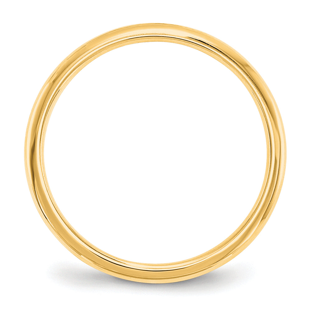 14K Yellow Gold 2mm Comfort Fit Wedding Band - Front View