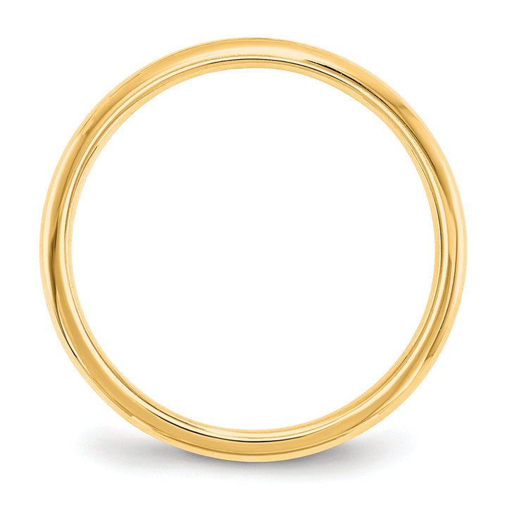 14K Yellow Gold 2mm Comfort Fit Wedding Band - Front View