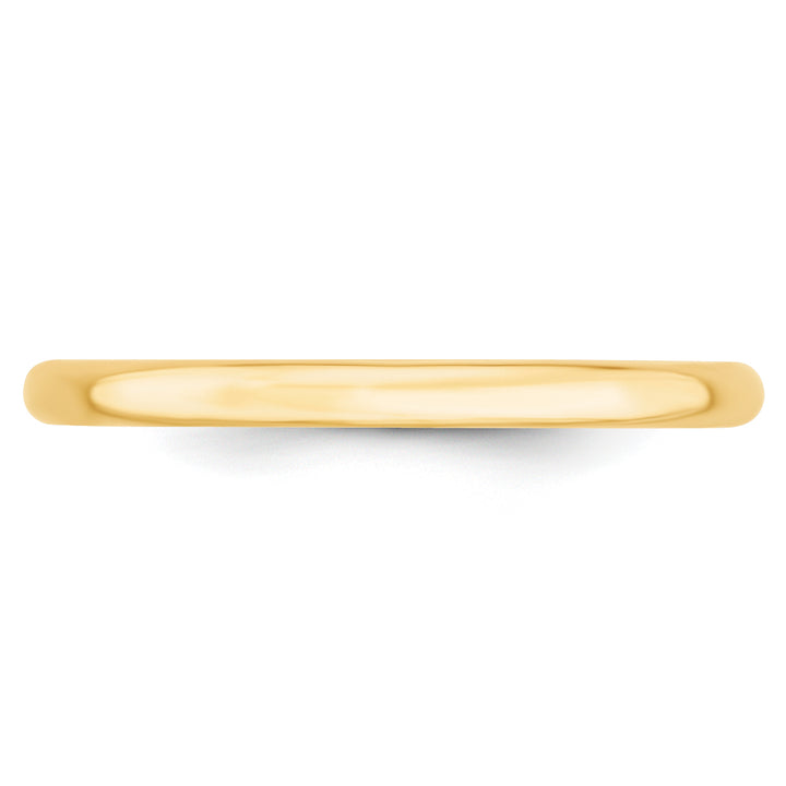 14K Yellow Gold 2mm Comfort Fit Wedding Band - Side Profile