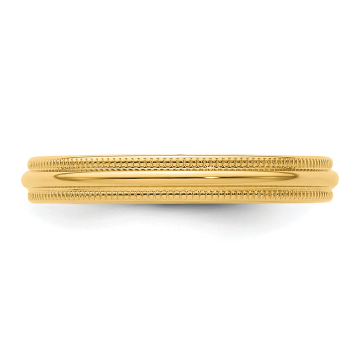 14K Yellow Gold 3mm Comfort Fit Milgrain Wedding Band - Collection