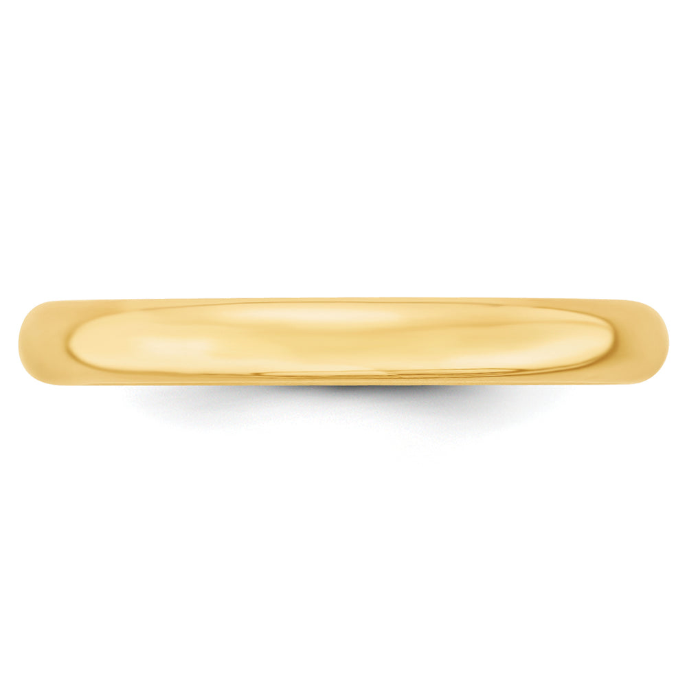 14K Yellow Gold 3mm Comfort Fit Wedding Band - Front View