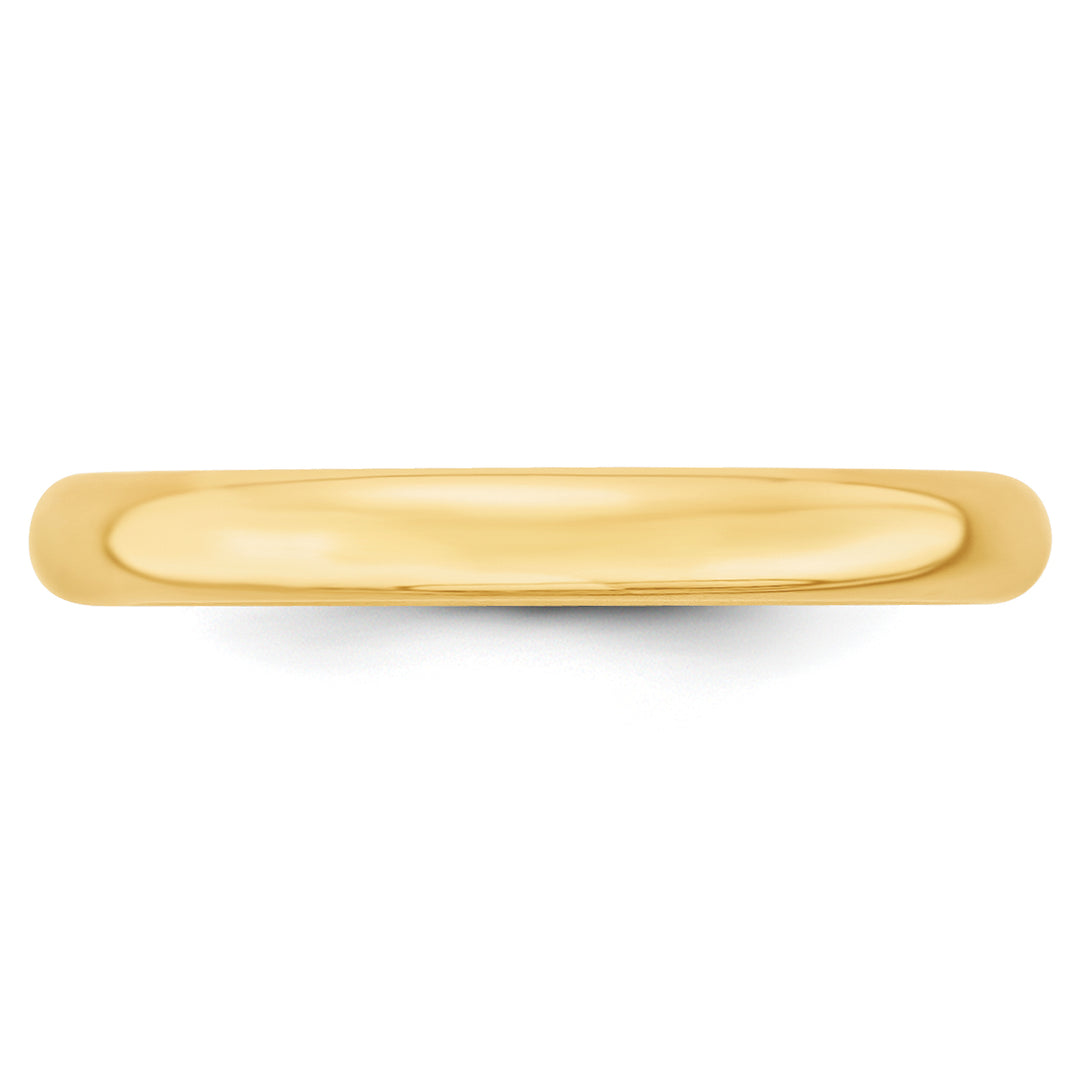 14K Yellow Gold 3mm Comfort Fit Wedding Band - Front View