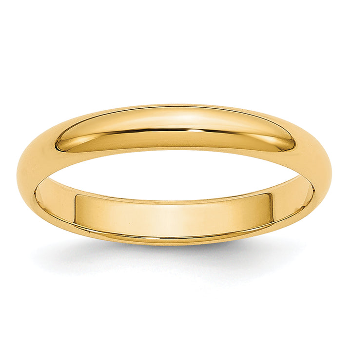 14K Yellow Gold 3mm Half Round Wedding Band
