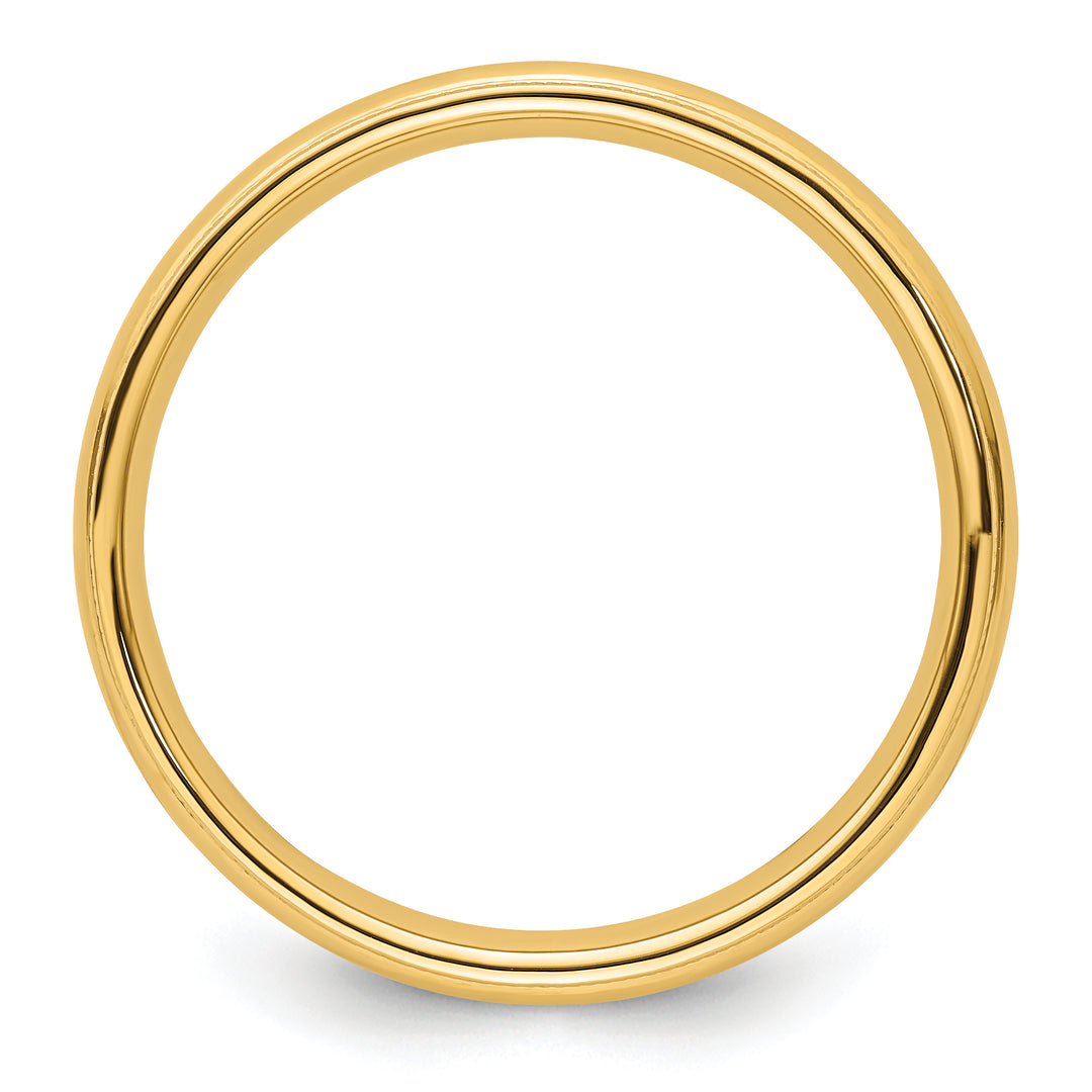 14K Yellow Gold 4mm Comfort Fit Milgrain Wedding Band - Front View
