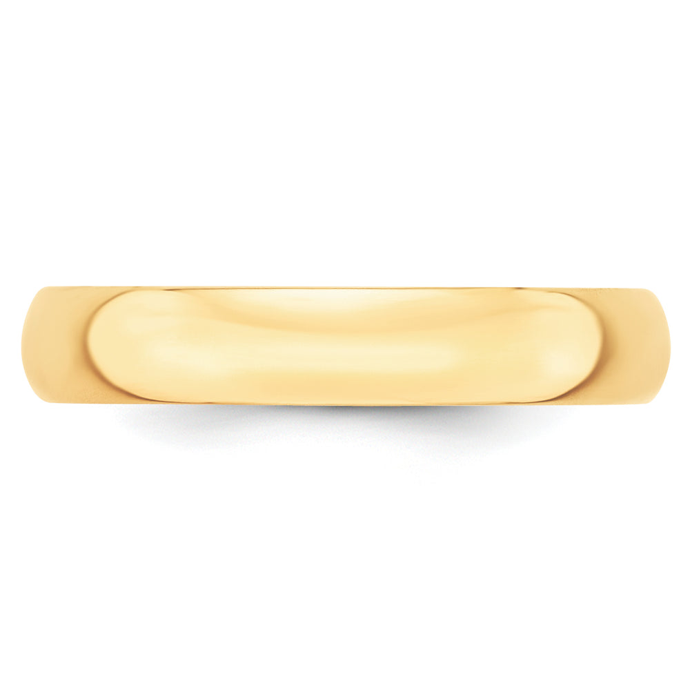 14K Yellow Gold 4mm Half Round Wedding Band — Front View