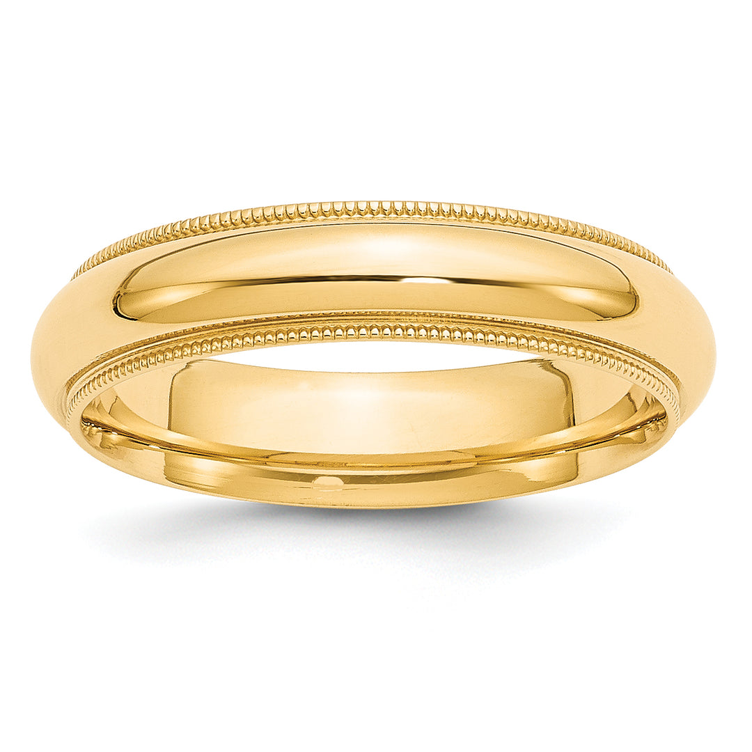 14K Yellow Gold 5mm Comfort Fit Milgrain Wedding Band
