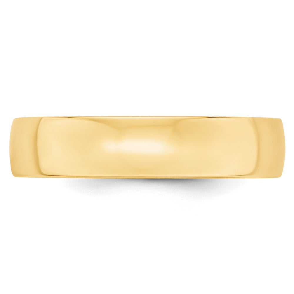 14K Yellow Gold 5mm Comfort Fit Wedding Band - Front View