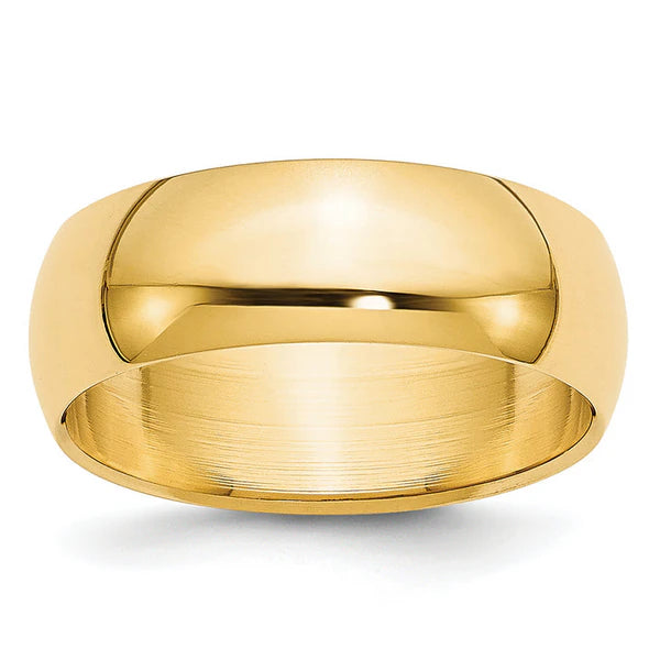 14K Yellow Gold 6mm Half Round Wedding Band