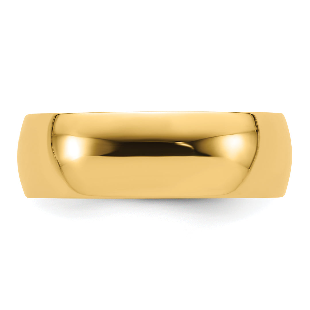 14K Yellow Gold 7mm Comfort Fit Wedding Band - Angle View