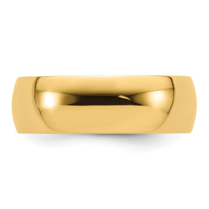 14K Yellow Gold 7mm Comfort Fit Wedding Band - Angle View