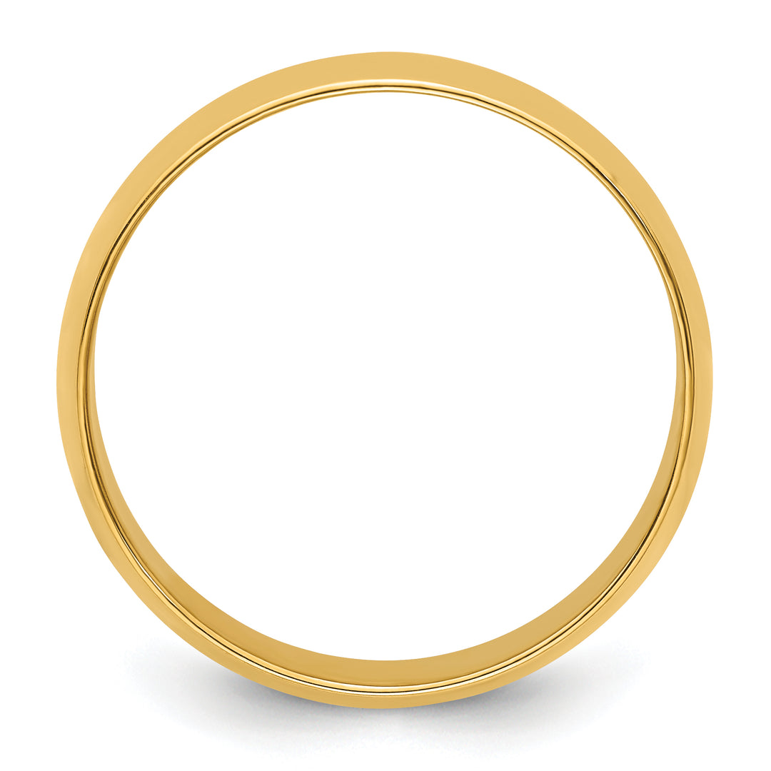 14K Yellow Gold 7mm Half Round Wedding Band — Front View