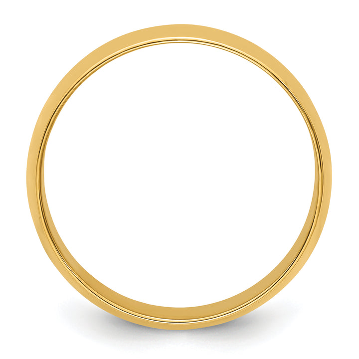 14K Yellow Gold 7mm Half Round Wedding Band — Front View