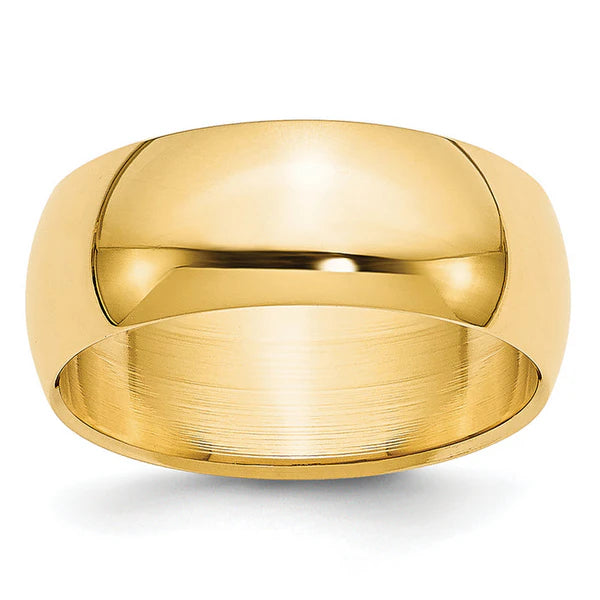 14K Yellow Gold 7mm Half Round Wedding Band