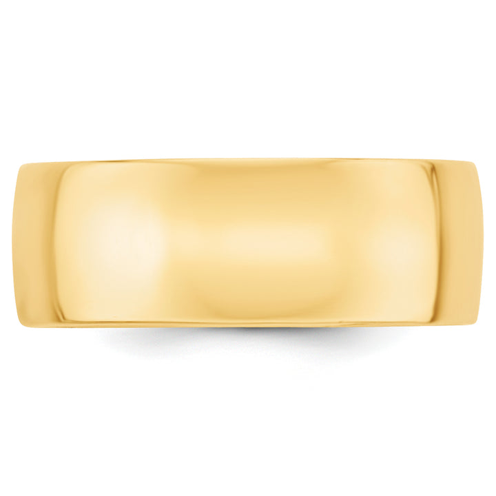 14K Yellow Gold 8mm Comfort Fit Wedding Band - Side Profile