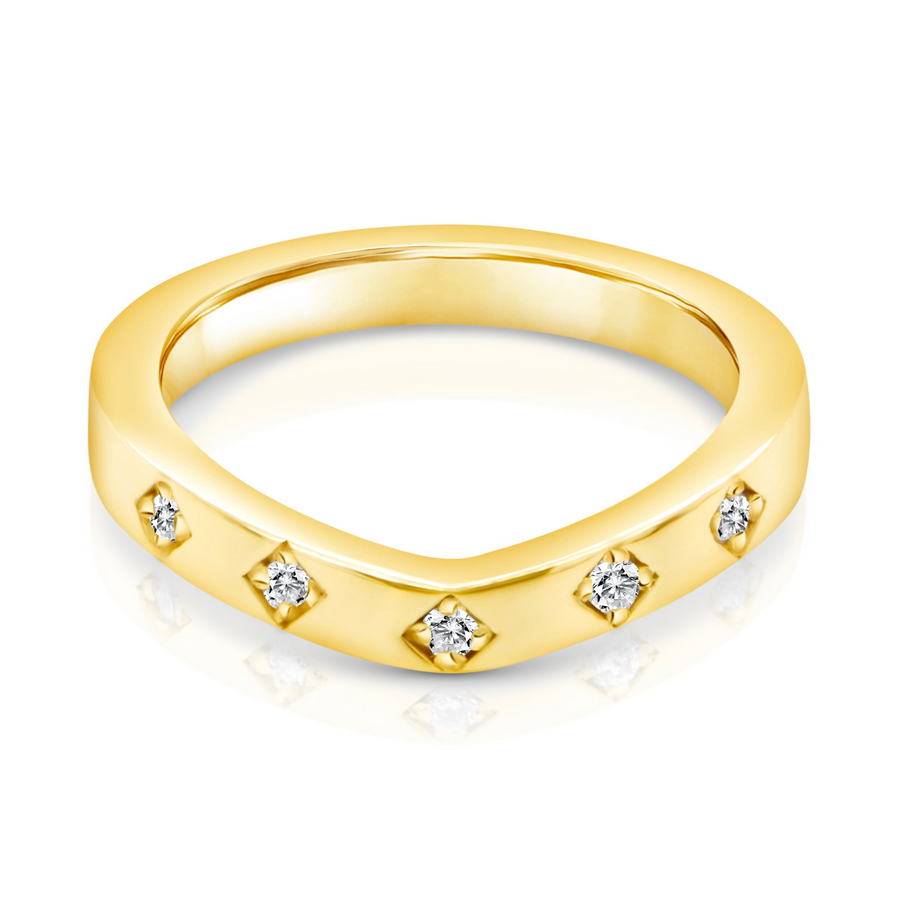 Lab Grown Diamond Chevron Band, 14K Yellow Gold