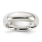Lady's Sterling Silver White Plain Wedding Band