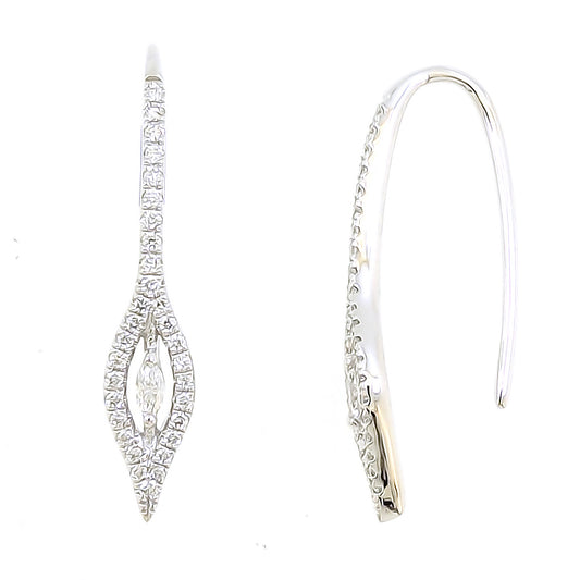 18 Karat White Gold Diamond Drop Earrings