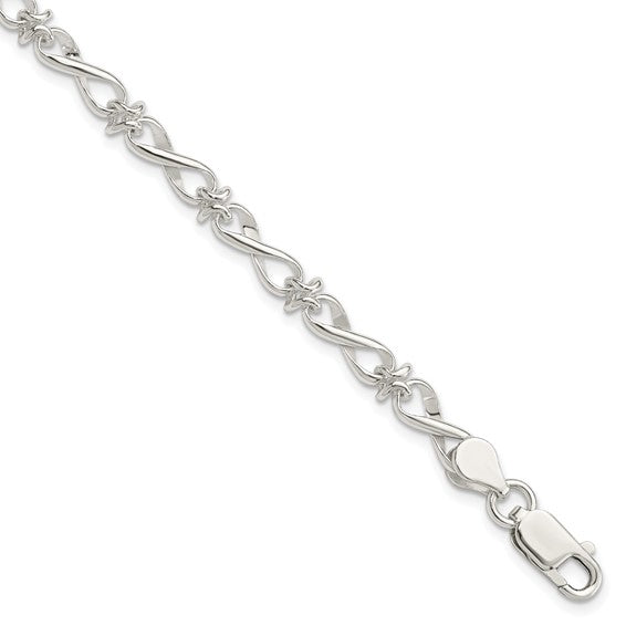 Sterling Silver Fancy Link 7.5 inch Bracelet
