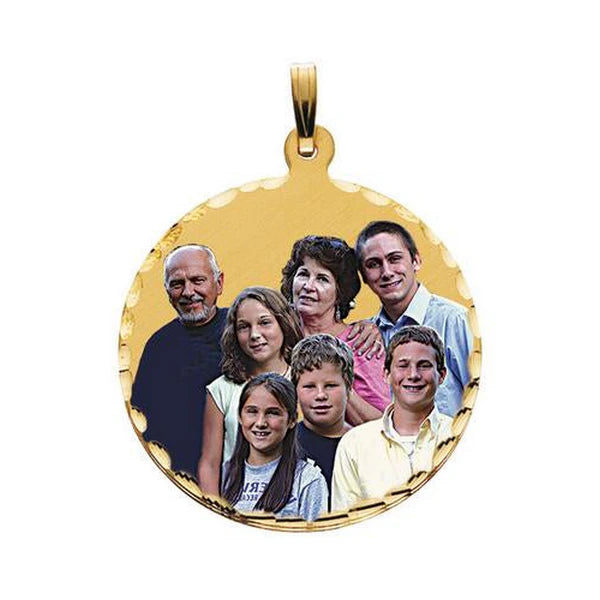 Large Round with Diamond Cut Edge Picture Pendant Charm | AJ's Jewelry Queens NY