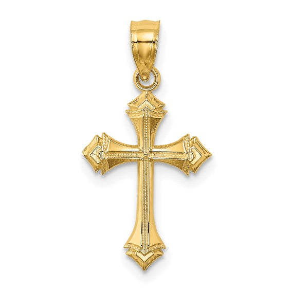 14 Karat Yellow Gold Small Cross Charm Pendant