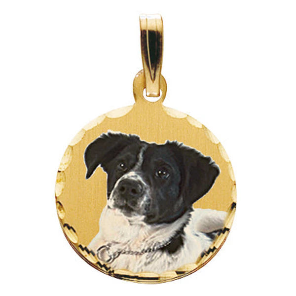 Small Round with Diamond Cut Edge Picture Pendant Charm | AJ's Jewelry Queens NY