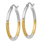 14 Karat 2 Tone Gold Small Hoop Earrings