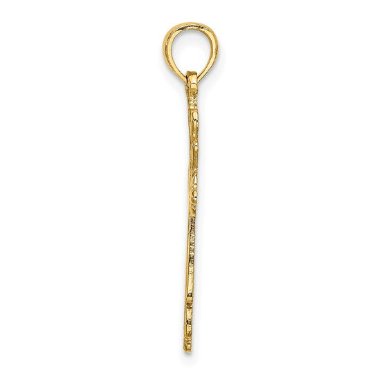 14 Karat Yellow Gold Small Polished Cross Charm Pendant