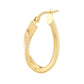 14 Karat Yellow Gold Polished/Textured Small Hoop Earrings