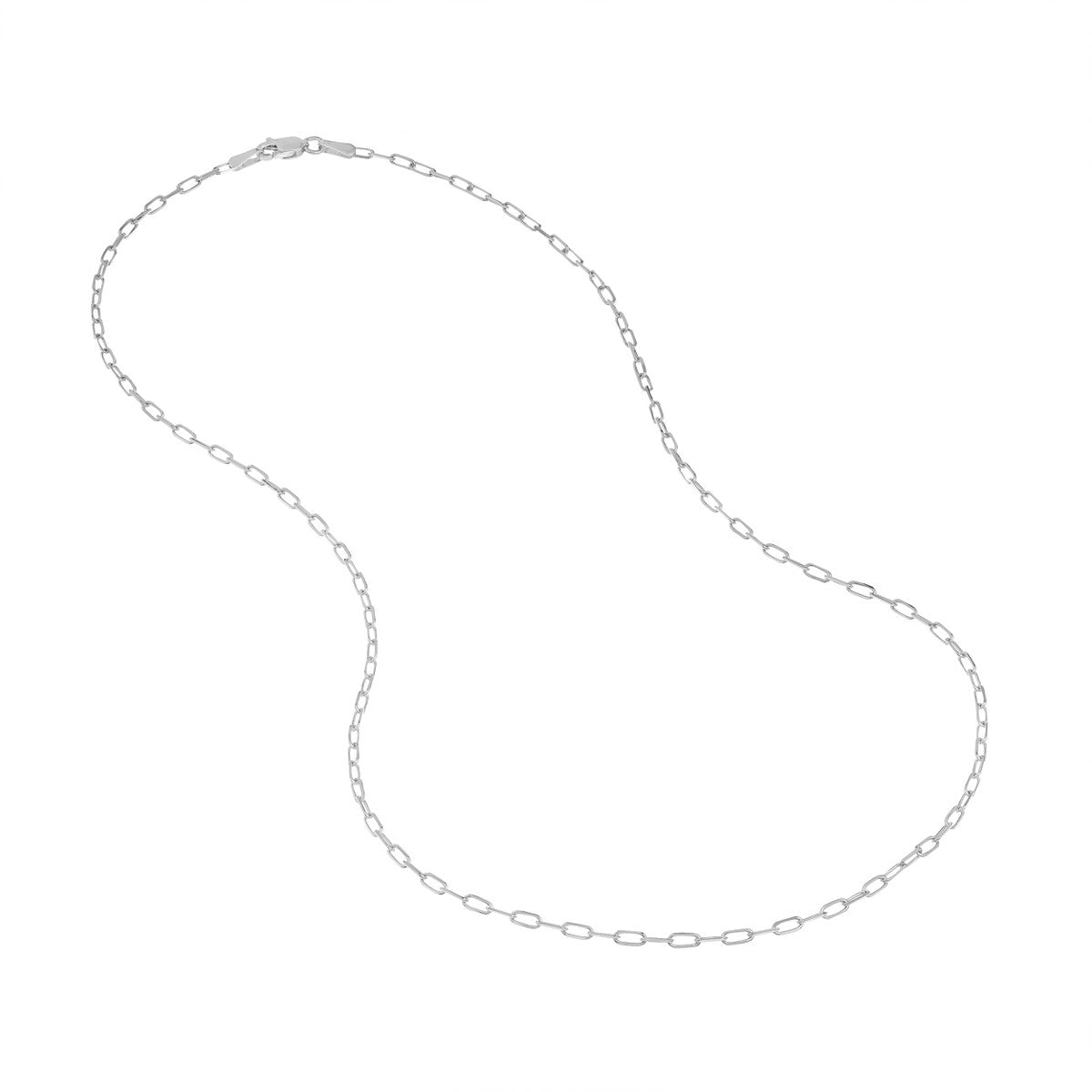 Ladies 14 Karat White Gold Paper Clip Bracelet