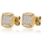 14 Karat Yellow Gold Diamond Stud Earrings