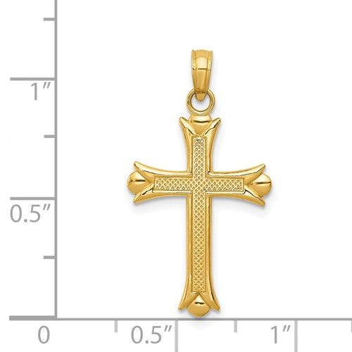 14 Karat Yellow Gold Small Cross Charm Pendant